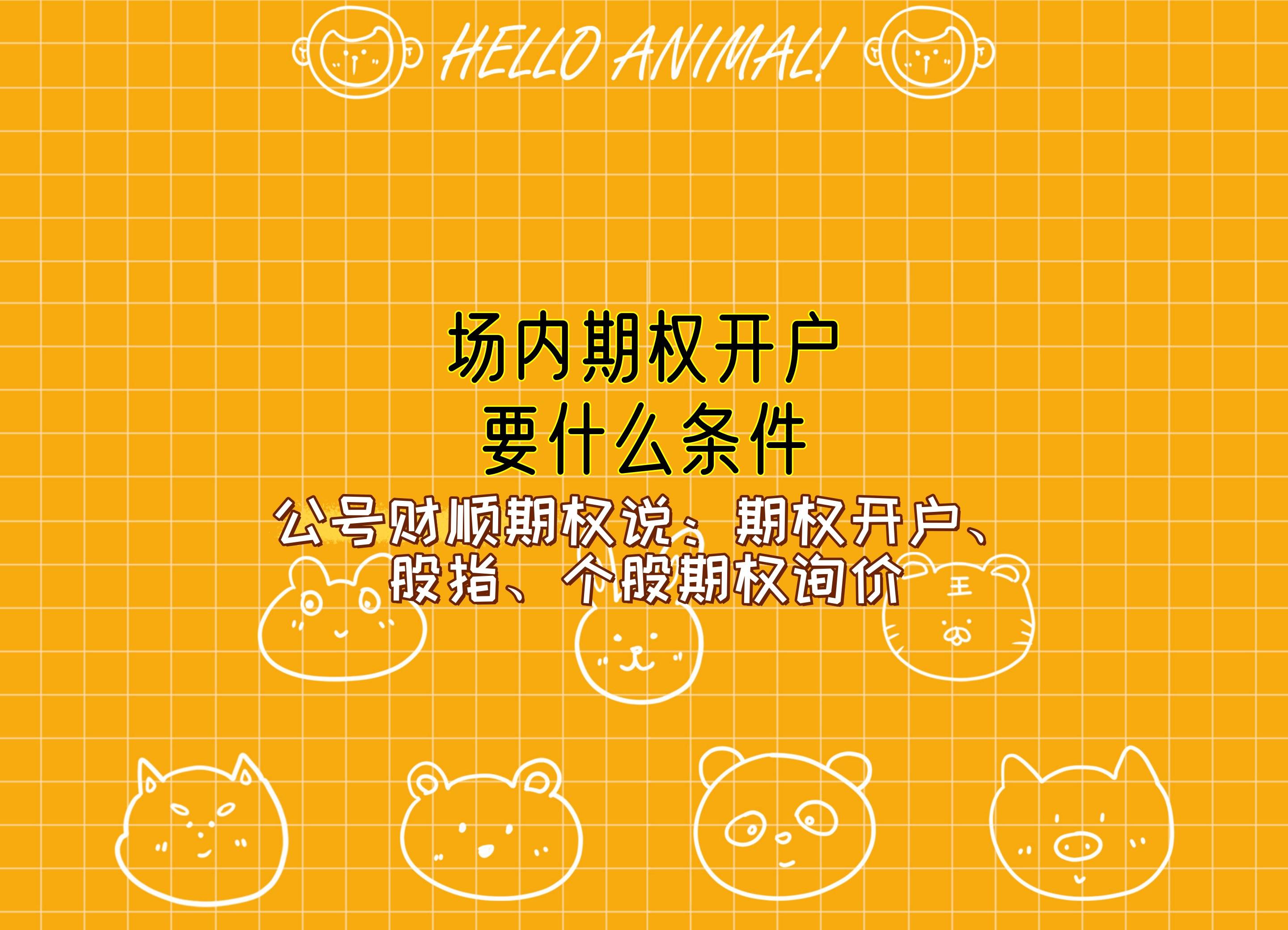 【知识科普】场内期权开户要什么条件？